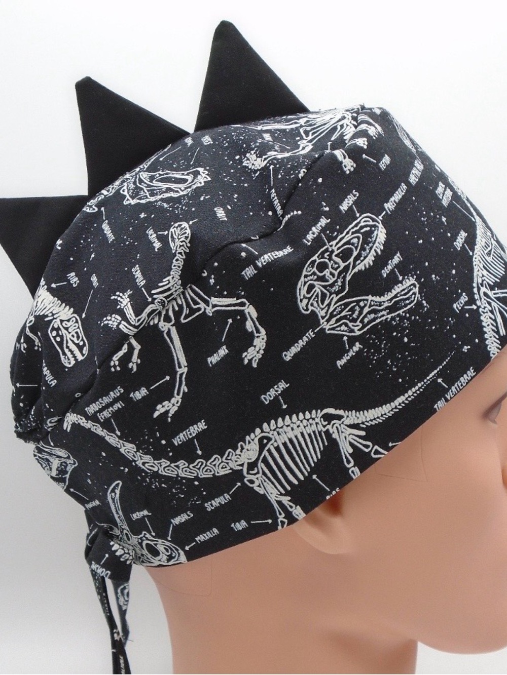 Glow In The Dark Black Dinosaur Scrub Hat